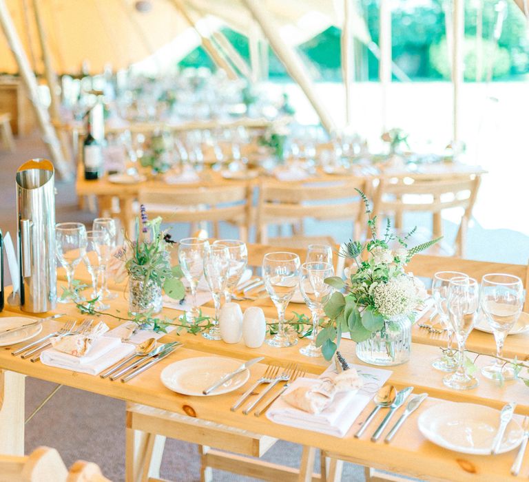 Gorgeous Handmade Pastel Rustic Tipi Wedding At The Gardens Yalding With Bride In Long Sleeved Lace Gown & Images From Sarah Jane Ethan Photography