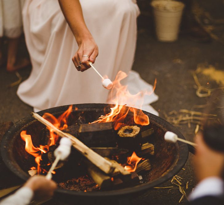 Firepit At Wedding // Daisy By Halfpenny London For A Boho Barn Wedding In Yorkshire With Decor By Wild At Heart Weddings Images By Photography 34