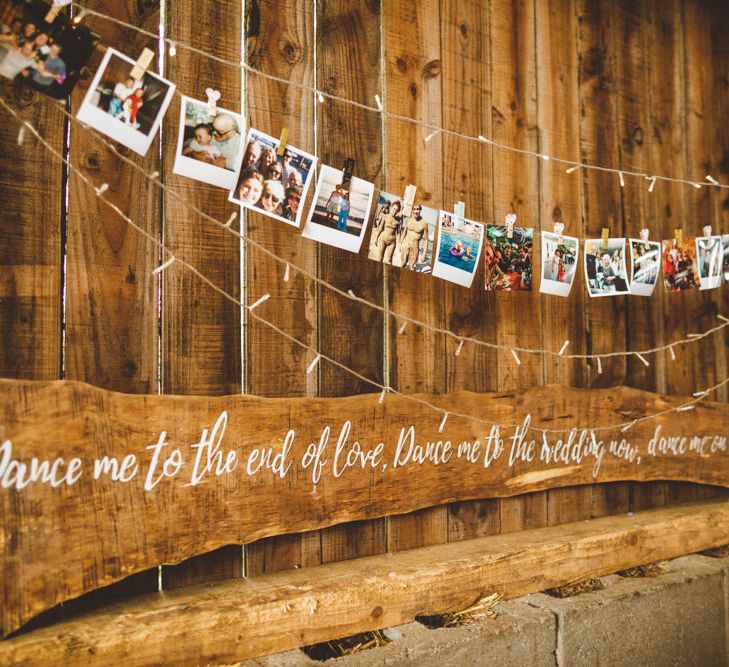 Wedding Polaroid Display // Daisy By Halfpenny London For A Boho Barn Wedding In Yorkshire With Decor By Wild At Heart Weddings Images By Photography 34