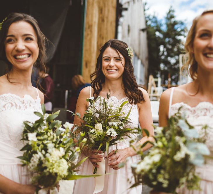 Bridesmaids In Pastel Dresses By Ted Baker // Daisy By Halfpenny London For A Boho Barn Wedding In Yorkshire With Decor By Wild At Heart Weddings Images By Photography 34