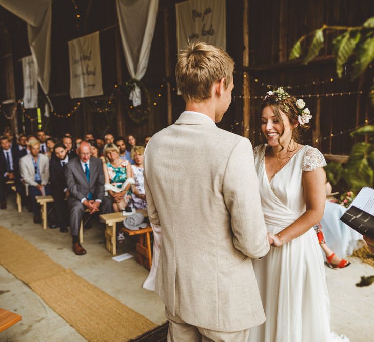 Humanist Wedding Ceremony // Daisy By Halfpenny London For A Boho Barn Wedding In Yorkshire With Decor By Wild At Heart Weddings Images By Photography 34