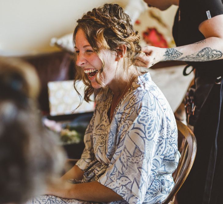 Floral Robes For Getting Ready For Wedding // Daisy By Halfpenny London For A Boho Barn Wedding In Yorkshire With Decor By Wild At Heart Weddings Images By Photography 34