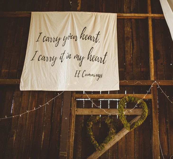 Hand Painted Signage For Wedding // Daisy By Halfpenny London For A Boho Barn Wedding In Yorkshire With Decor By Wild At Heart Weddings Images By Photography 34