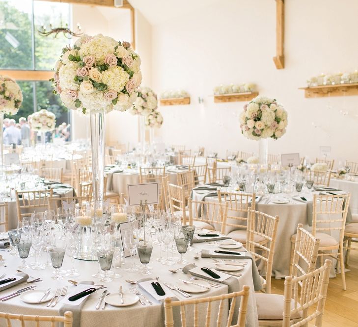 Tall Floral Centrepieces | Millbridge Court, Surrey | Anneli Marinovich Photography