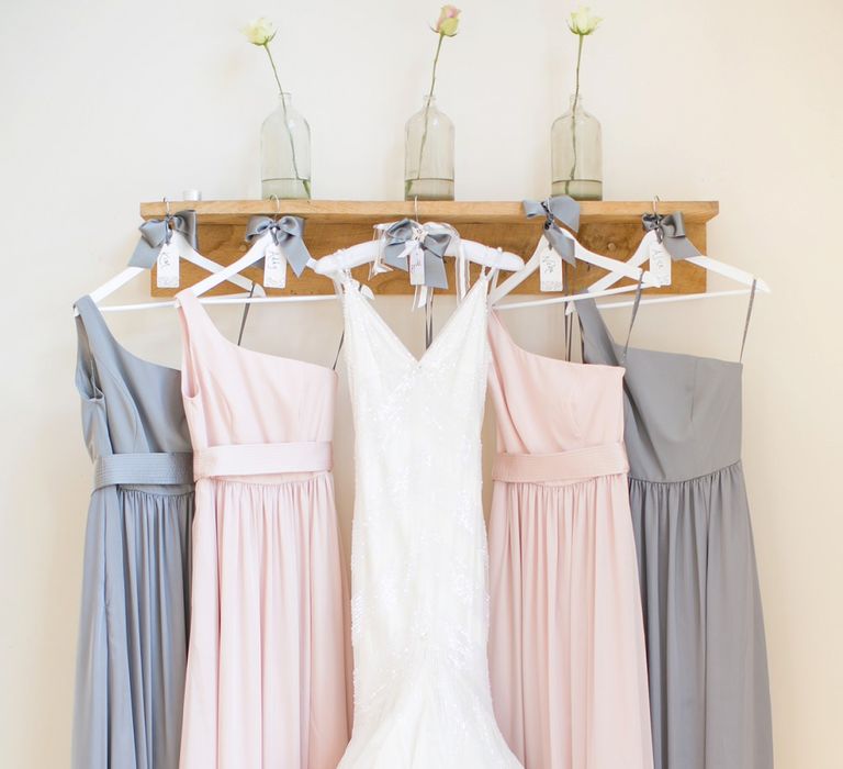 Pastel Pink & Grey Bridesmaid Dresses | Anita Massarella Bridal Gown | Anneli Marinovich Photography