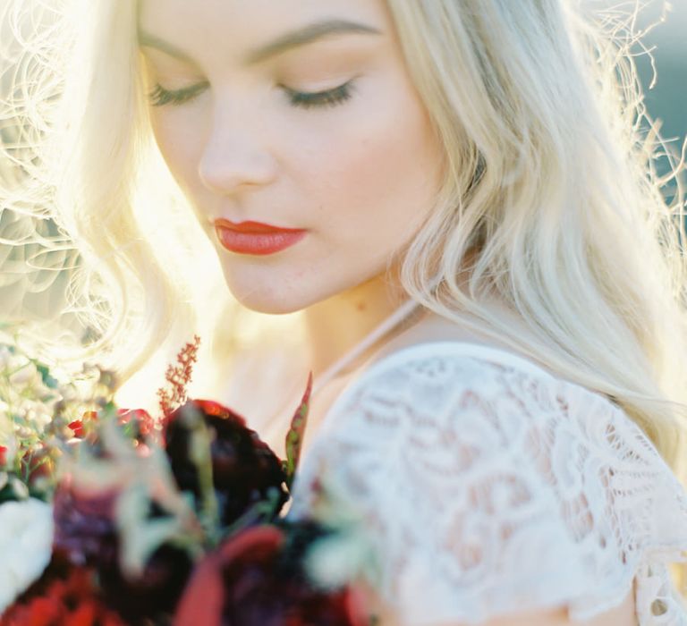 Ruby Woo by Mac Cosmetics Bridal Lipstick | Image by The Great Romance Photography