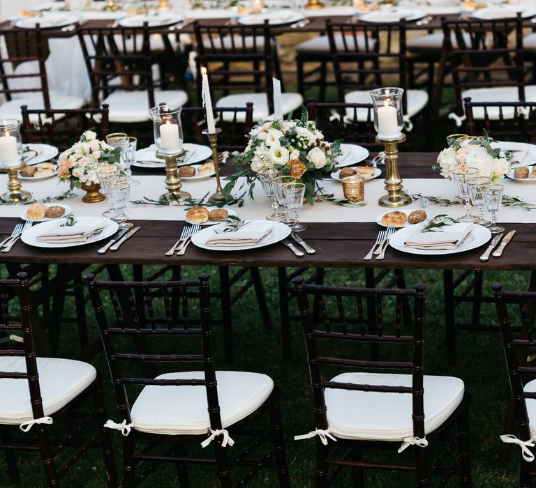 Elegant Peach & Gold Table Scape