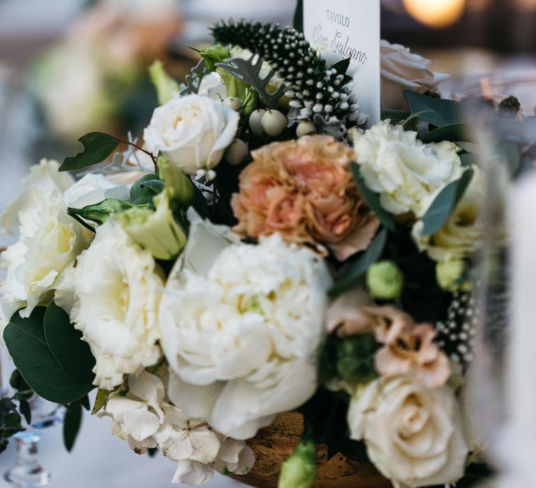 Elegant Peach & White Floral Arrangement