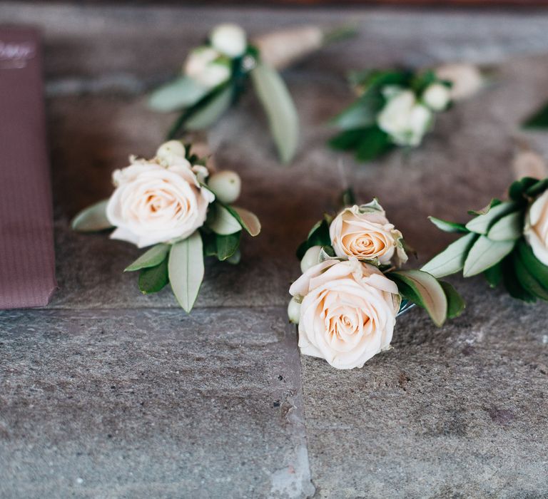 Delicate Rose Peach Buttonholes