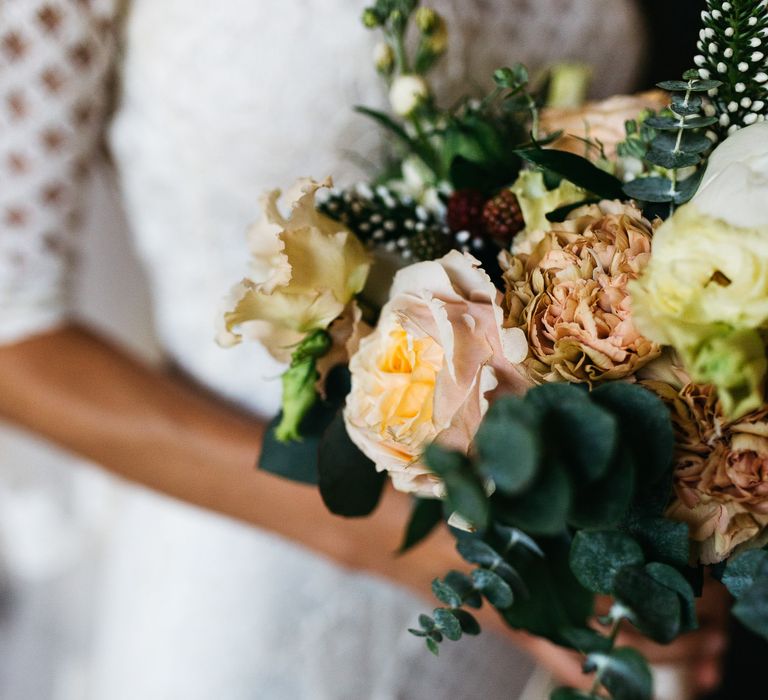 Peach Rose Bridal Bouquet