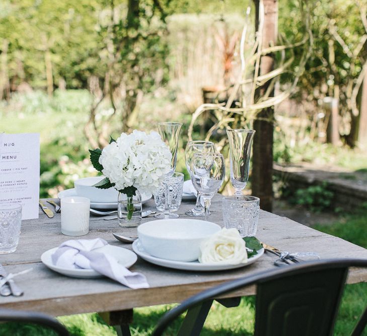 Mercury Vase And White Wooden Wedding Table Number // Wedding Table Details From The Sainsbury’s Home Wedding Collection