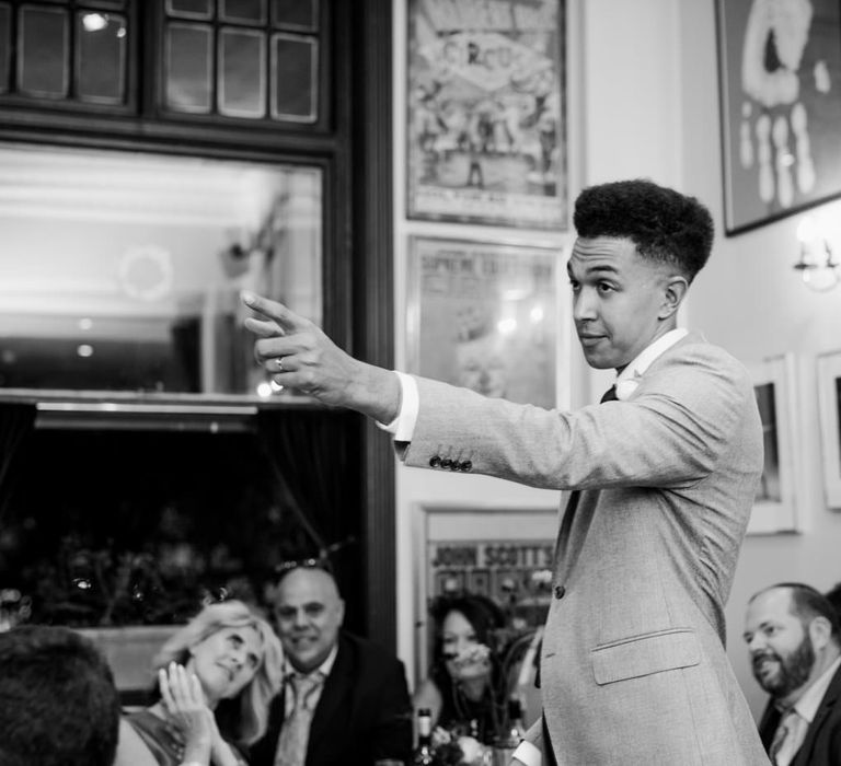 Grooms Speech | 60s Inspired London Pub Wedding | The Peasant | Babb Photo