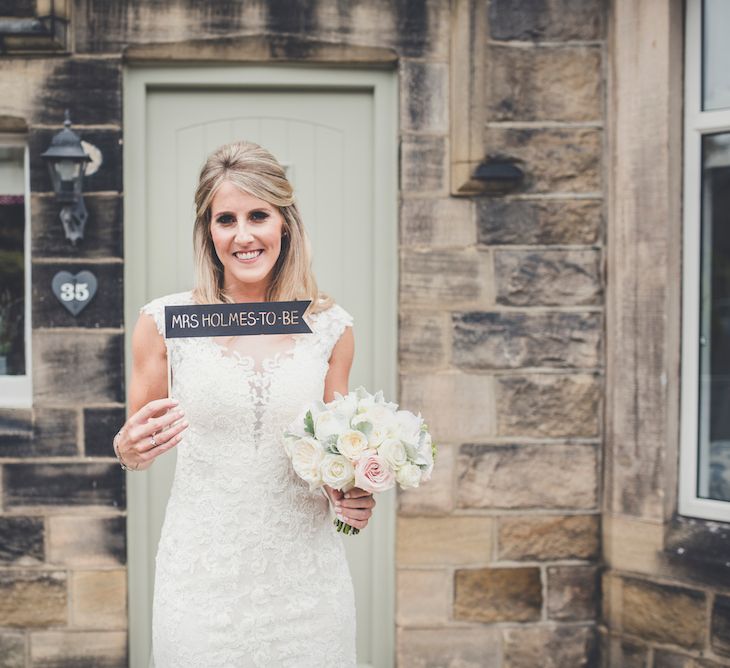 Bride in Lace Sottero and Midgley Quinlynn Wedding Dress