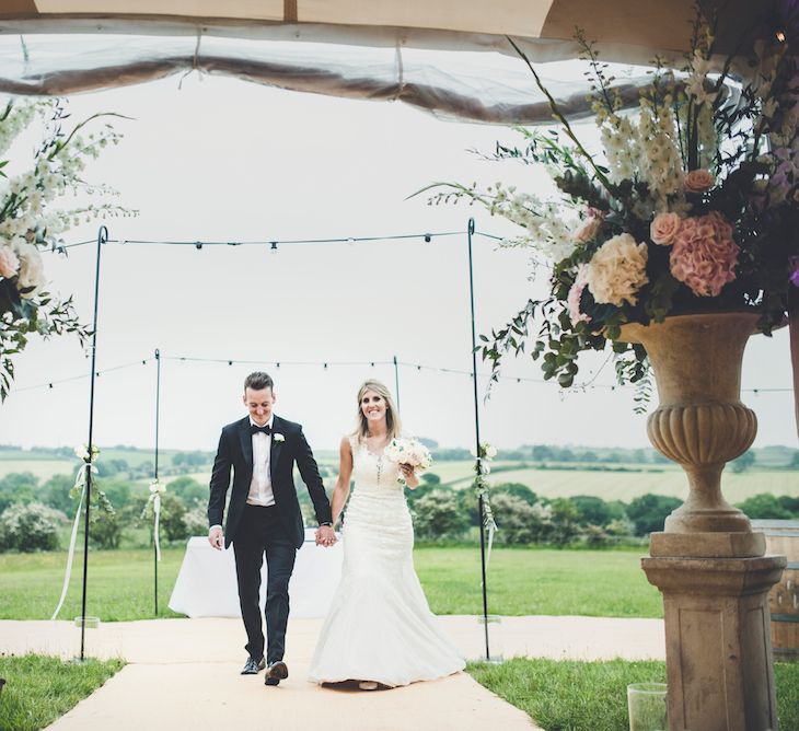 Bride in Lace Sottero and Midgley Quinlynn Wedding Dress