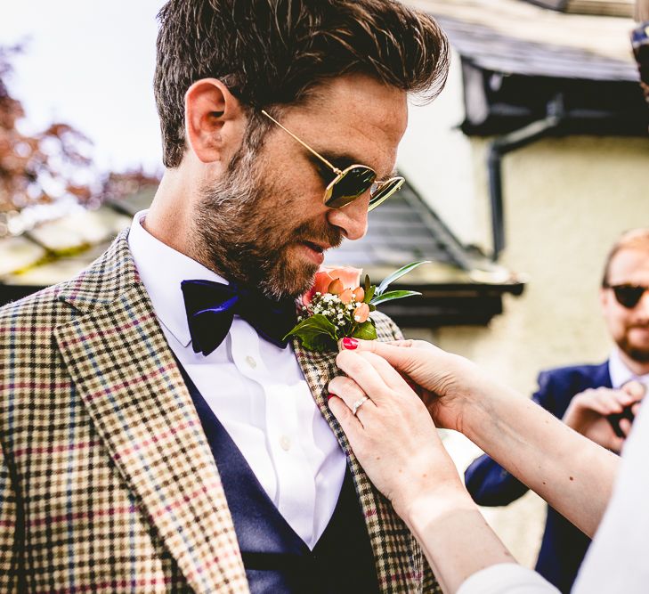 Groom With Velvet Bowtie