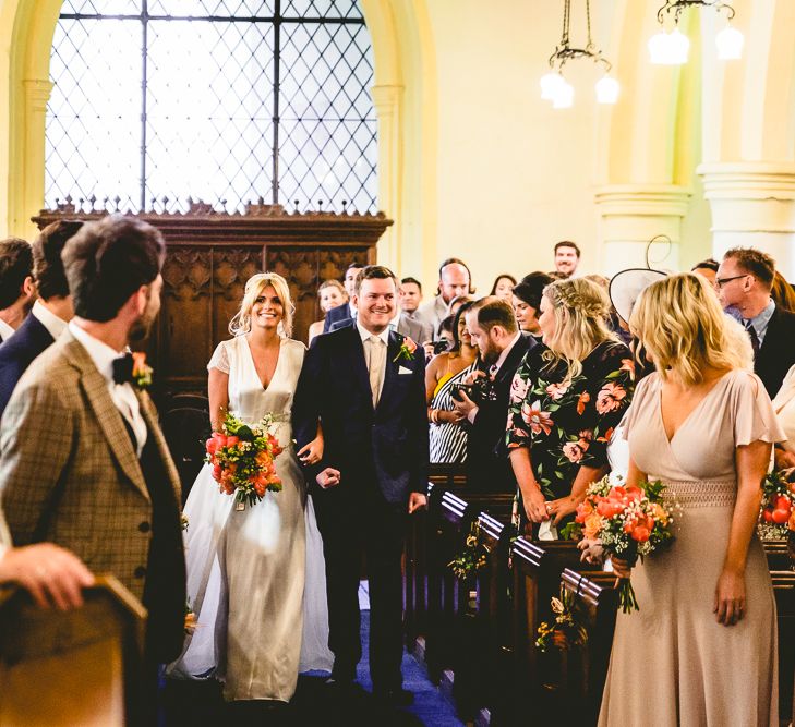 Belle & Bunty Dress For A Meadow Wedding In A Clear Roof Marquee With Peony Bouquets & Images From Love That Smile Photography