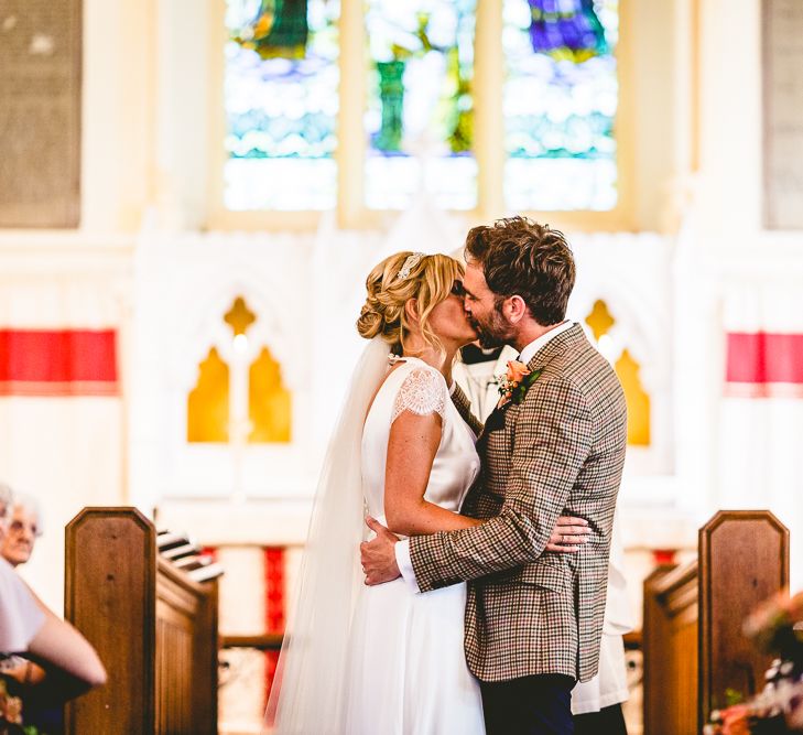 Belle & Bunty Dress For A Meadow Wedding In A Clear Roof Marquee With Peony Bouquets & Images From Love That Smile Photography