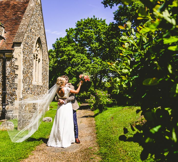 Belle & Bunty Dress For A Meadow Wedding In A Clear Roof Marquee With Peony Bouquets & Images From Love That Smile Photography