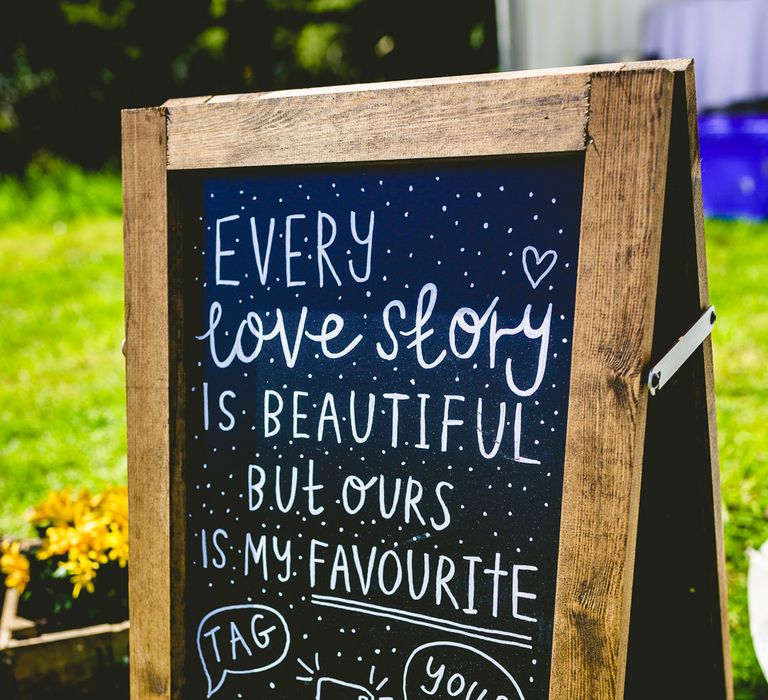 Wedding Hashtag Chalkboard Sign