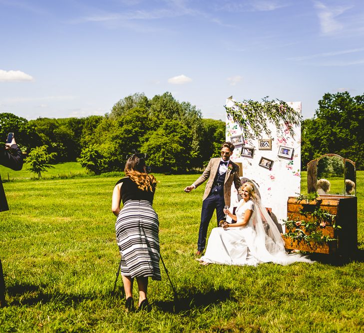 Belle & Bunty Dress For A Meadow Wedding In A Clear Roof Marquee With Peony Bouquets & Images From Love That Smile Photography