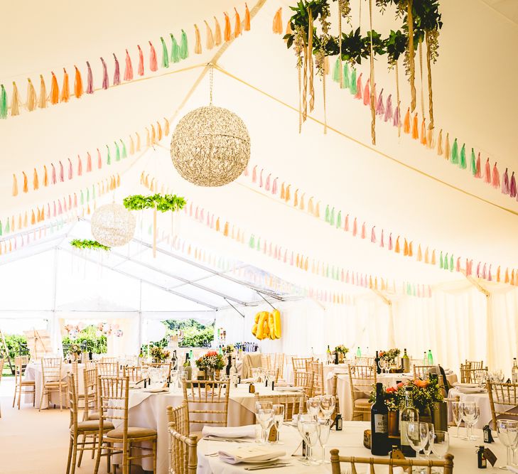 Belle & Bunty Dress For A Meadow Wedding In A Clear Roof Marquee With Peony Bouquets & Images From Love That Smile Photography