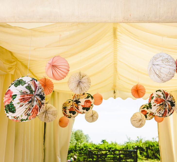 Belle & Bunty Dress For A Meadow Wedding In A Clear Roof Marquee With Peony Bouquets & Images From Love That Smile Photography