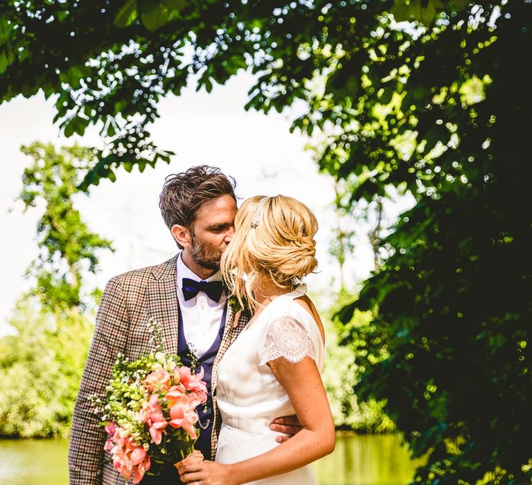 Belle & Bunty Dress For A Meadow Wedding In A Clear Roof Marquee With Peony Bouquets & Images From Love That Smile Photography