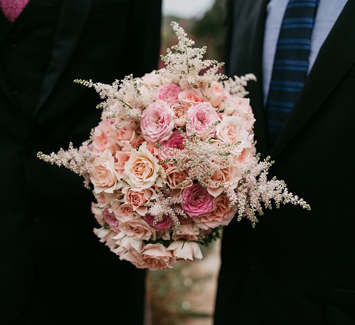 Blush Bridal Bouquet | Stylish Outdoor Wedding at Masia Casa del Mar in Barcelona, Spain | Sara Lobla Photography | Made in Video Film