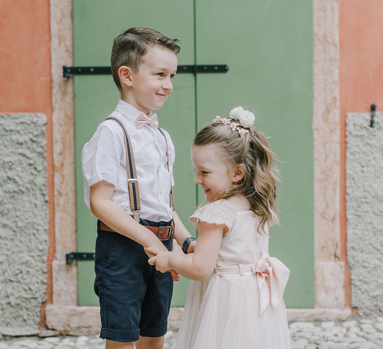 Page Boy & Flower Girl | Elegant Family Destination Wedding at Malcesine in Italy, Planned by Lake Garda Weddings | Georgina Harrison Photography