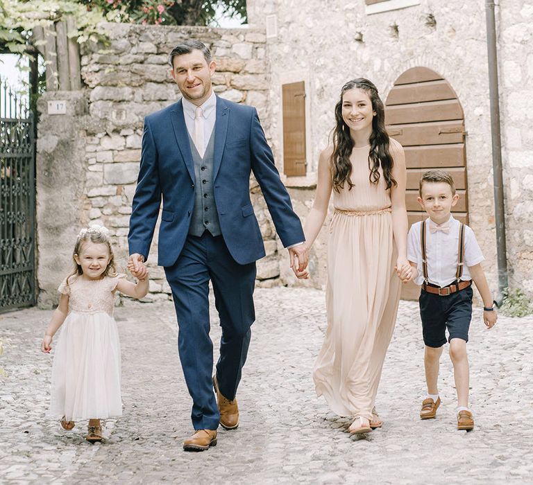 Father & Children | Elegant Family Destination Wedding at Malcesine in Italy, Planned by Lake Garda Weddings | Georgina Harrison Photography