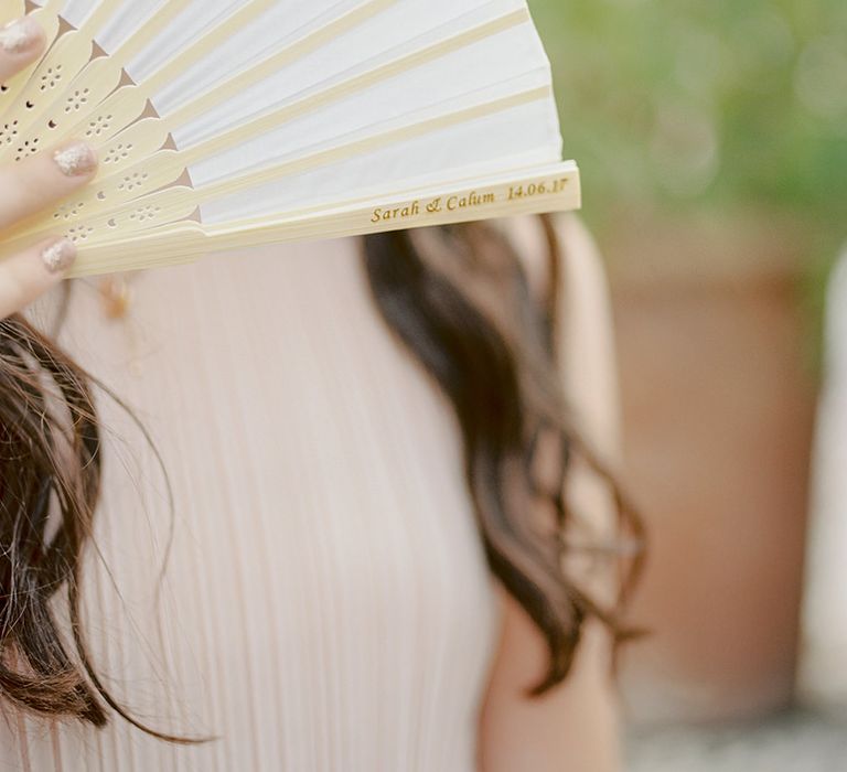 Personalised Fan Wedding Favour | Elegant Family Destination Wedding at Malcesine in Italy, Planned by Lake Garda Weddings | Georgina Harrison Photography