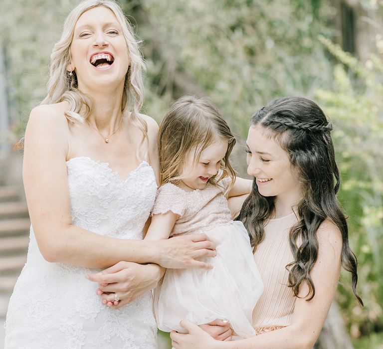 Bride in Lace Enzoani Wedding Dress | Elegant Family Destination Wedding at Malcesine in Italy, Planned by Lake Garda Weddings | Georgina Harrison Photography