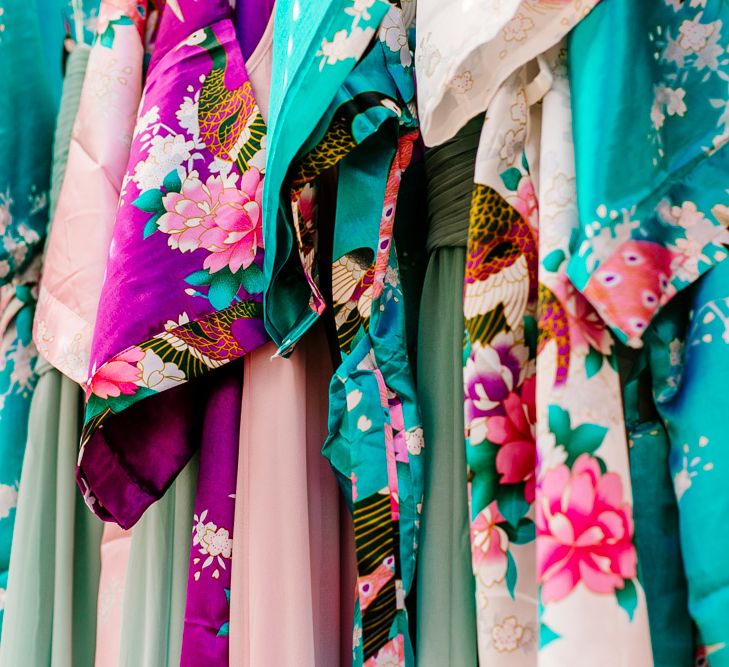 Getting Ready Robes | Brightly Coloured Woodland Wedding | Epic Love Story Photography