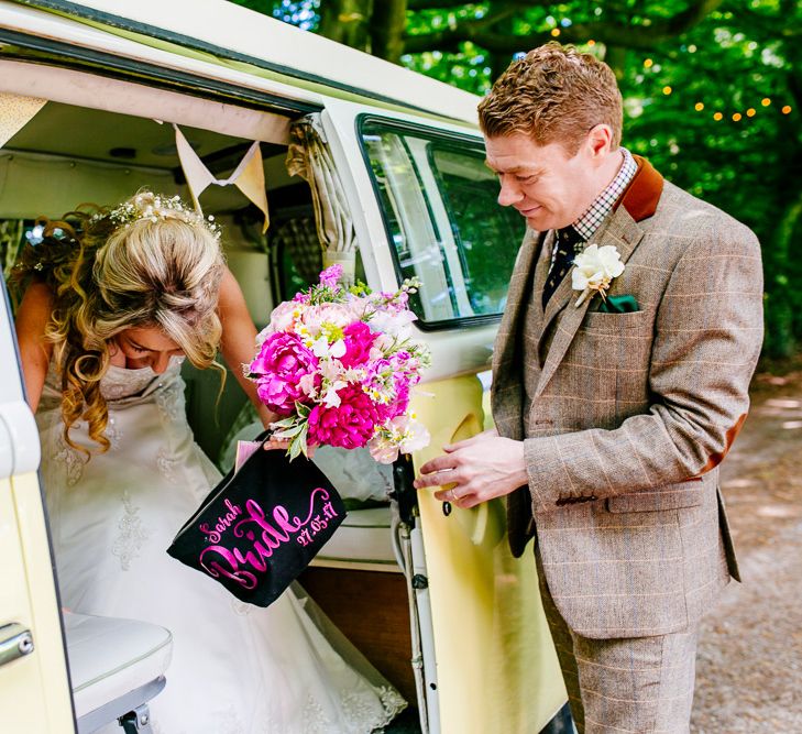 Bridal Entrance | Brightly Coloured Woodland Wedding | Epic Love Story Photography