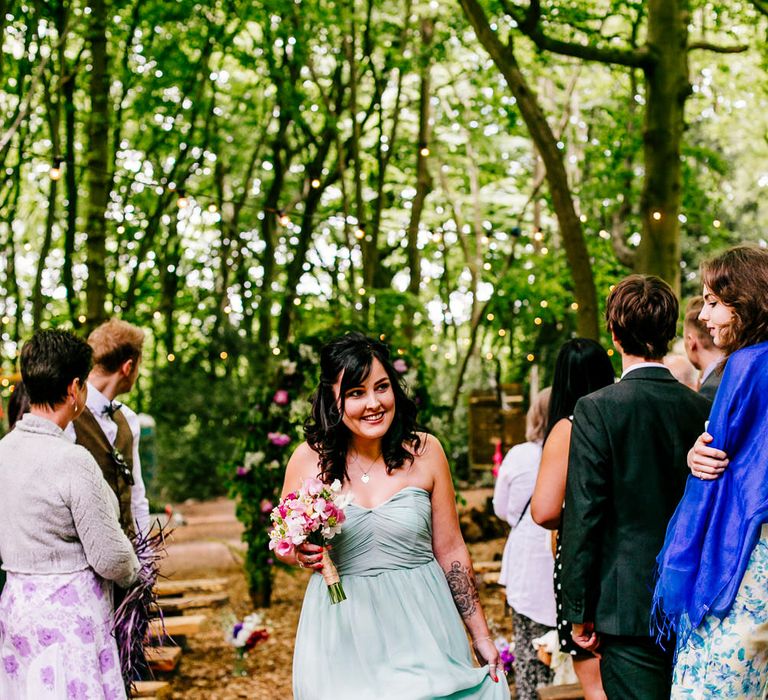 Bridesmaid | Outdoor Wedding Ceremony | Brightly Coloured Woodland Wedding | Epic Love Story Photography