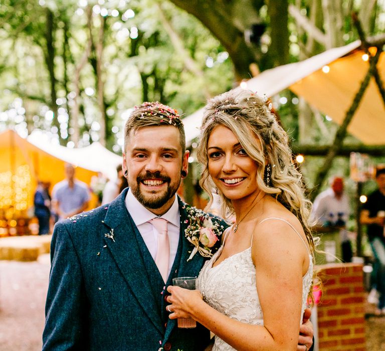 Bride in Lace Anna Sorrano Gown | Groom in Tweed Vintage Suit Hire Suit | Epic Love Story Photography