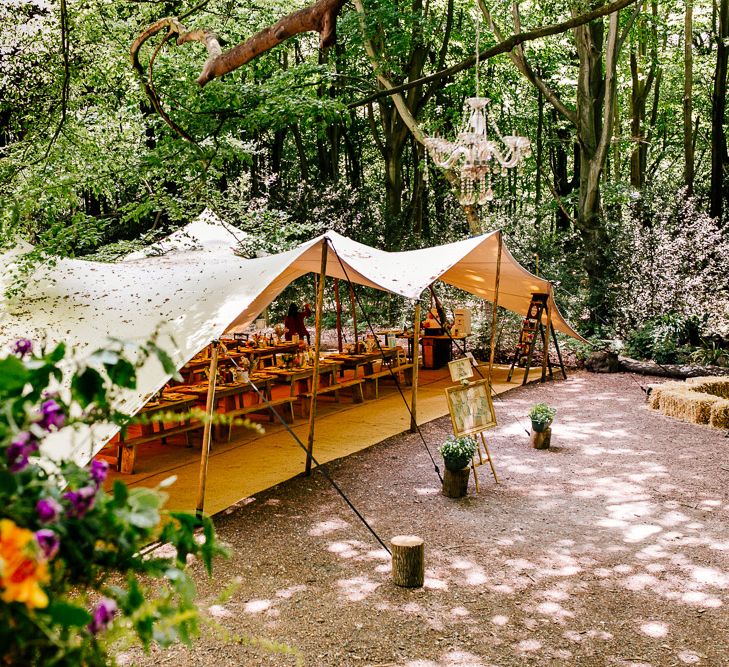 Rustic Stretch Tent Reception | Woodland Wedding | Epic Love Story Photography