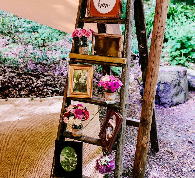 Vintage Step Ladder | Brightly Coloured Woodland Wedding | Epic Love Story Photography