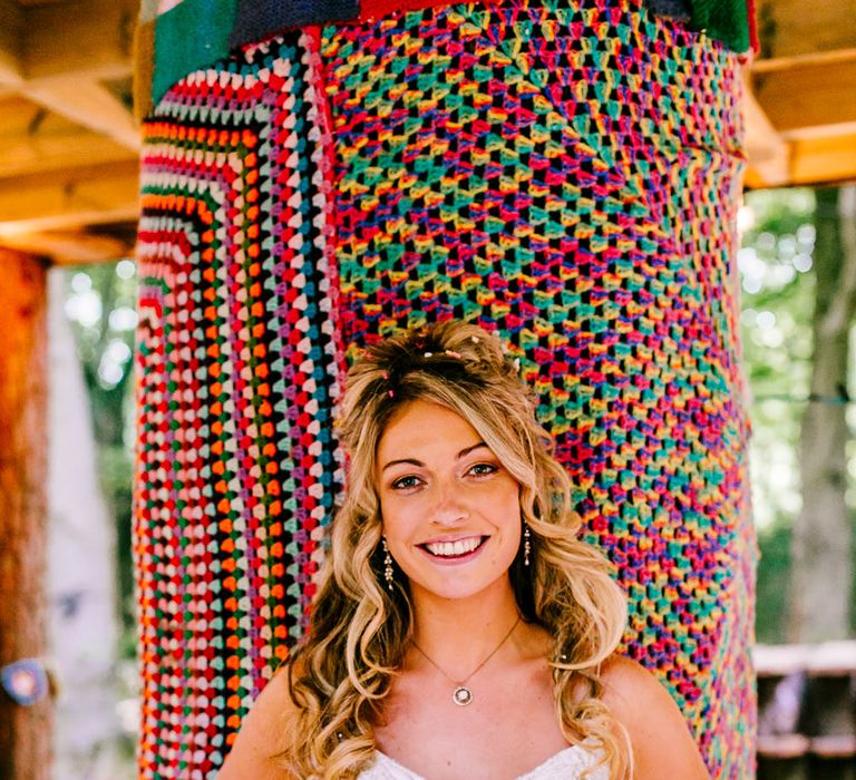 Bride in Anna Sorrano Gown | Brightly Coloured Woodland Wedding | Epic Love Story Photography