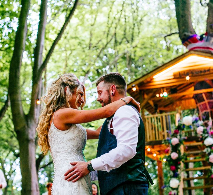 Bride in Lace Anna Sorrano Gown | Groom in Tweed Vintage Suit Hire Suit | Epic Love Story Photography