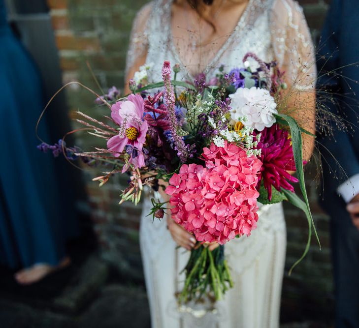 Bright Just Picked Wild Flower Bridal Bouquet