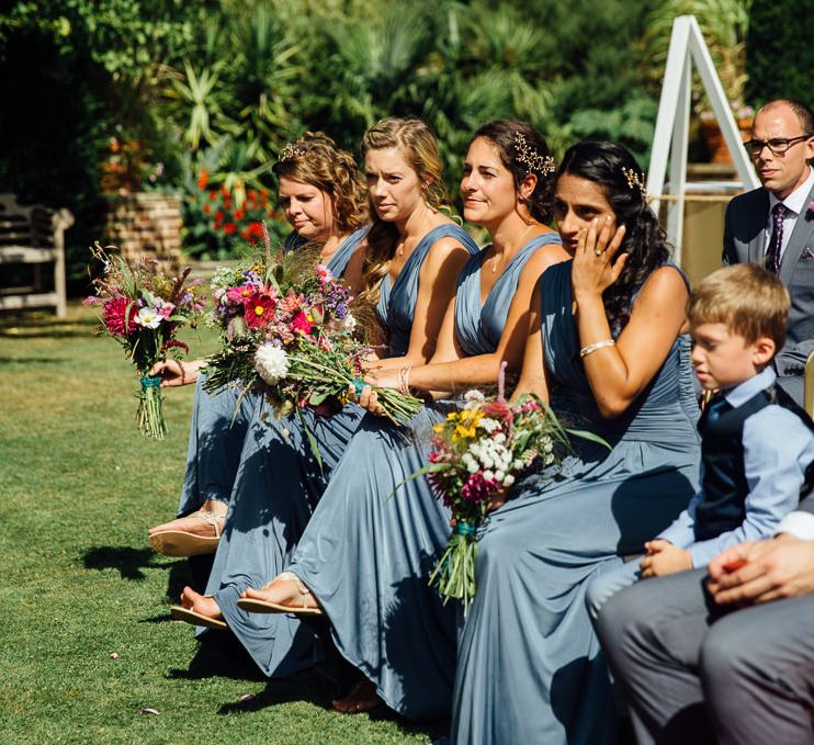 Bridesmaid in Blue Dresses