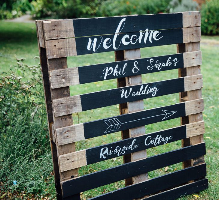 Wooden Palette Wedding Welcome Sign