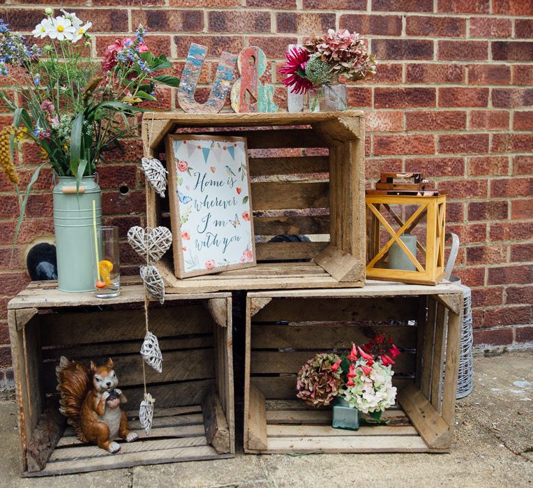 Rustic Wooden Crates Wedding Decor