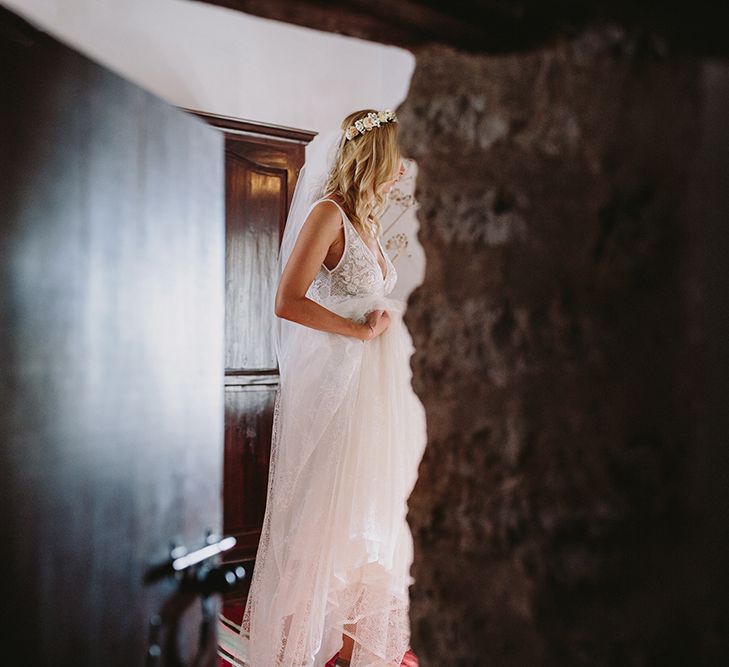 Bride in Flora Bridal Wedding Dress | Raquel Benito Photography