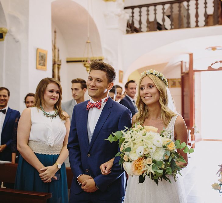 Bride in Flora Bridal Wedding Dress | Raquel Benito Photography