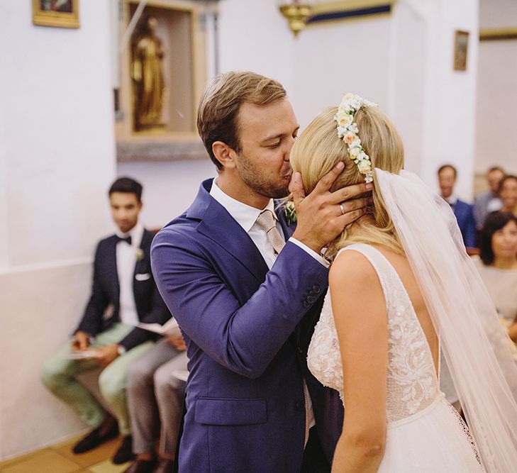 Church Ceremony | Bride in Flora Bridal Wedding Dress | Raquel Benito Photography