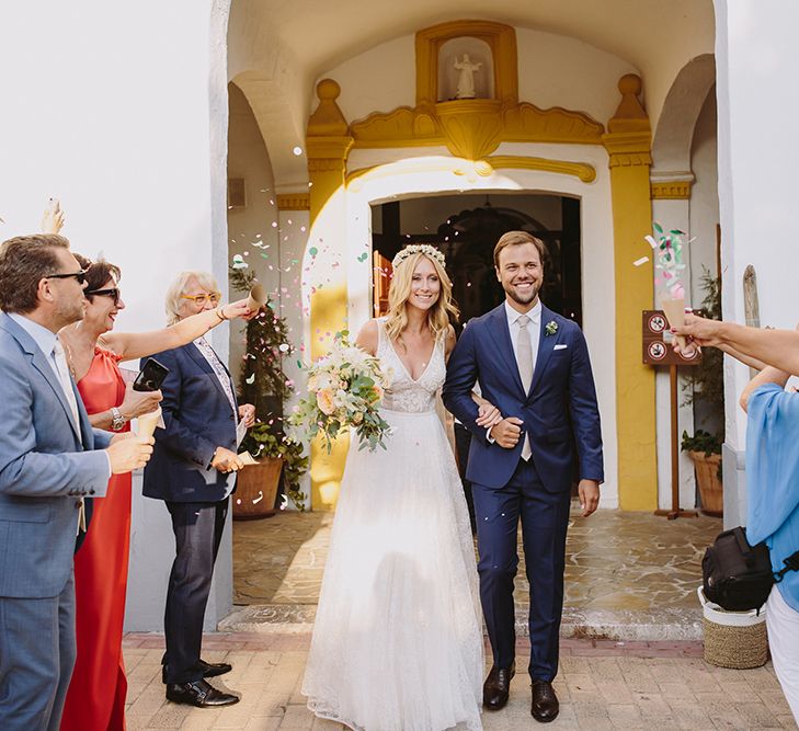 Church Ceremony | Bride in Flora Bridal Wedding Dress | Raquel Benito Photography