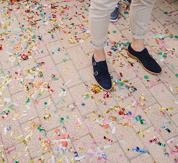 Confetti Covered Floor | Raquel Benito Photography