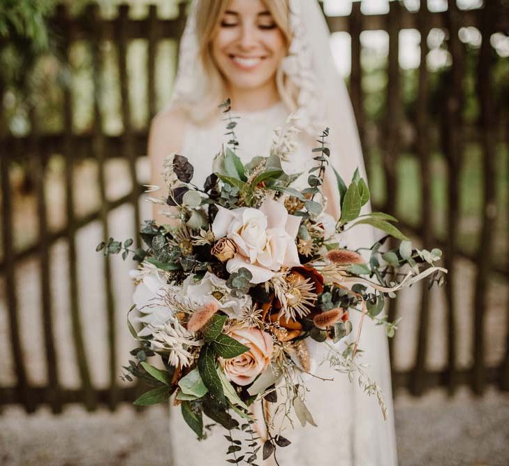 Dried & Silk Flower Wedding Bouquet